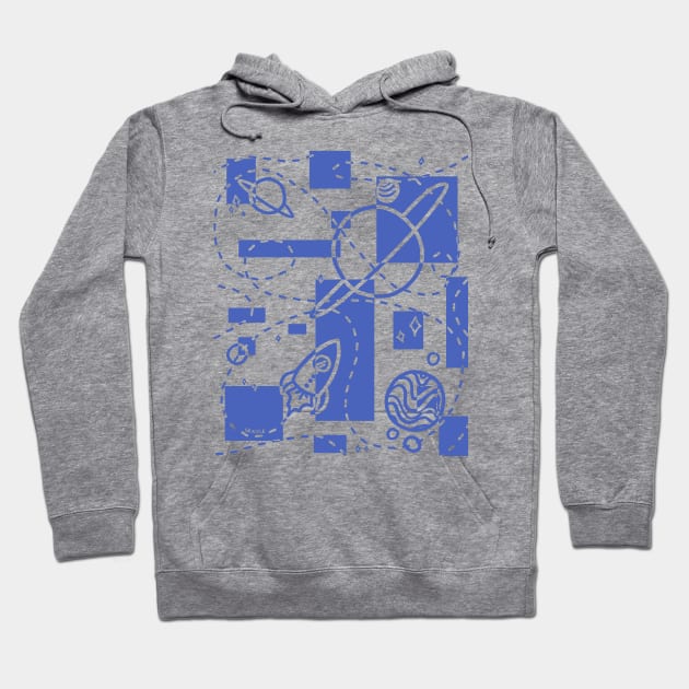 Geometric Galaxy (Faded Blue Version) Hoodie by Jan Grackle